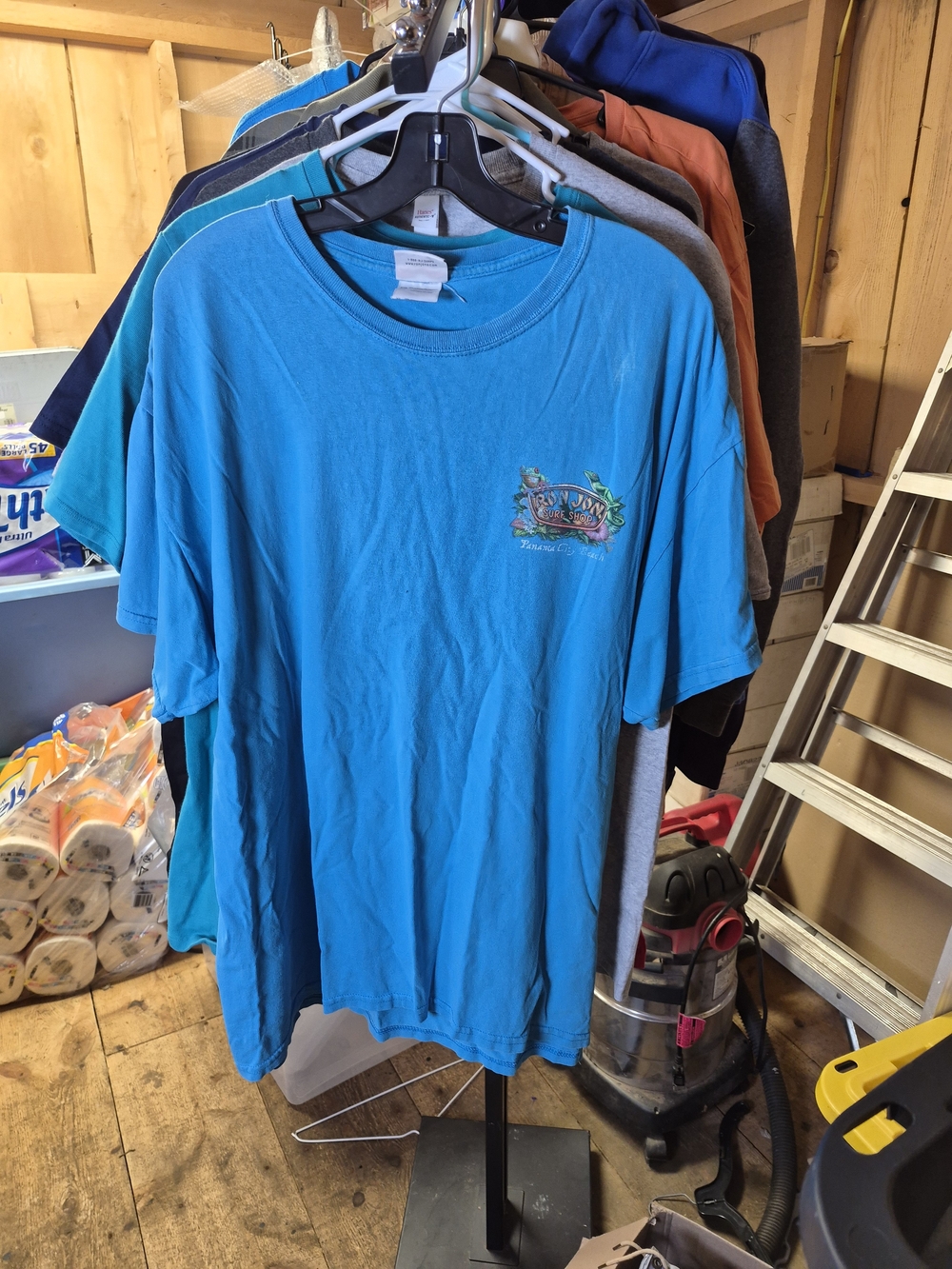 Ron Jon Turquoise Graphic Pocket Tee Bin 43